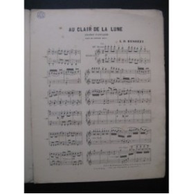 BESOZZI L. D. Au Clair de la Lune Grande Fantaisie Piano 6 mains ca1880
