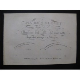 DONIZETTI G. Pia de' Tolomei No 29 Chant Piano 1837
