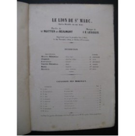 LEGOUIX Isidore-Edouard Lion de St Marc Opéra Chant Piano 1864