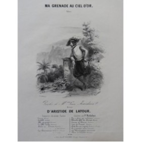 DE LATOUR Aristide Ma grenade au ciel d'or Chant Piano ca1830