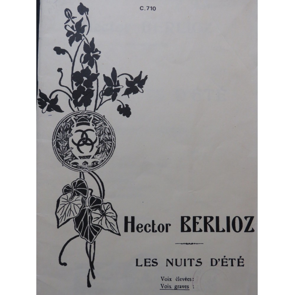 BERLIOZ Hector Les Nuits d'été Chant Piano 1984