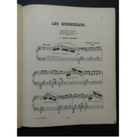 GODARD Benjamin Les Hirondelles Piano XIXe siècle