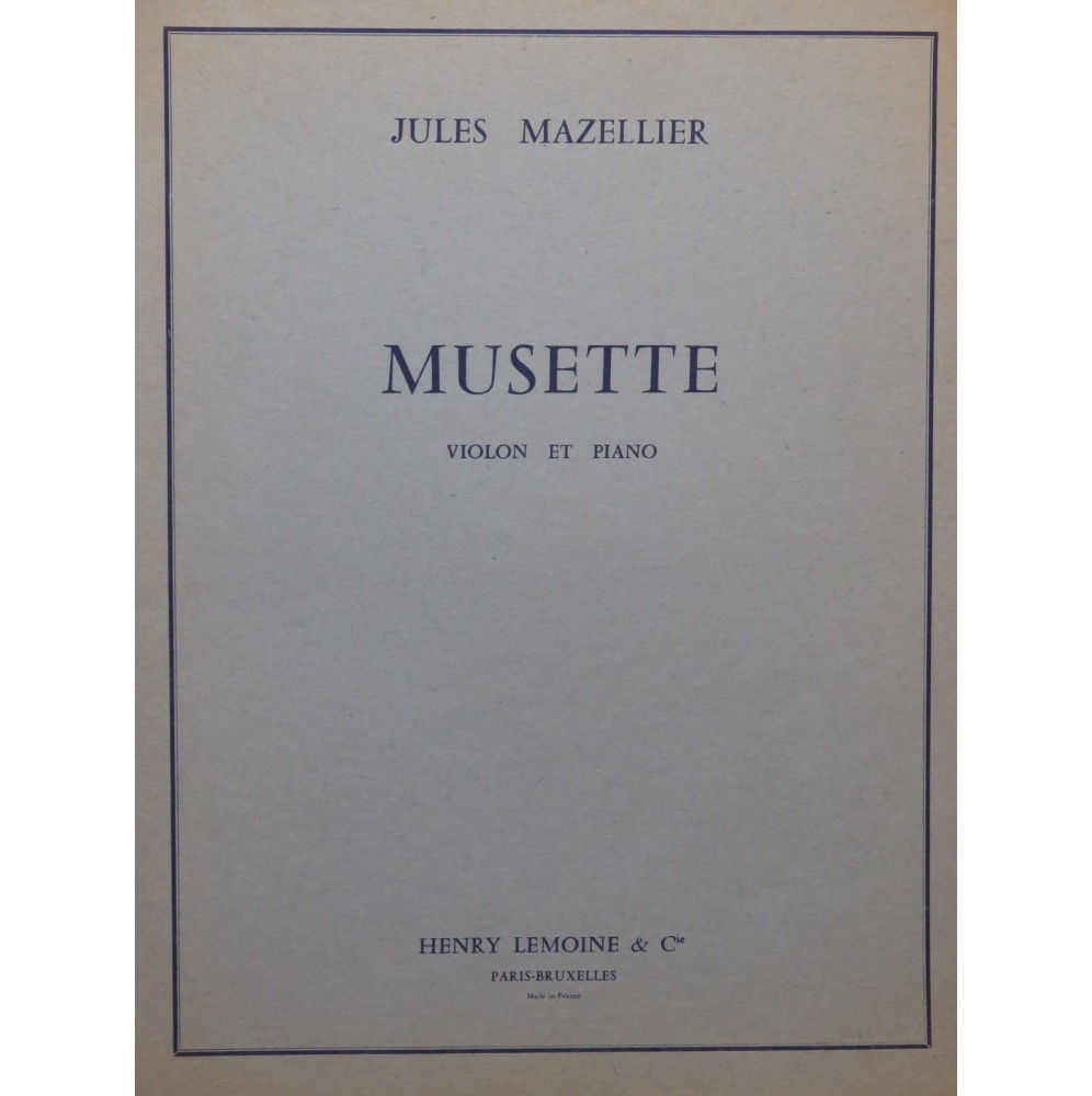 MAZELLIER Jules Musette Violon Piano 1953