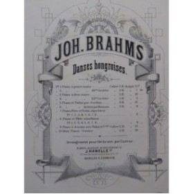 BRAHMS Johannes Danses Hongroises No 6 à 10 Piano ca1880