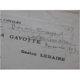 LEMAIRE Gaston En Dansant la Gavotte Piano 1897