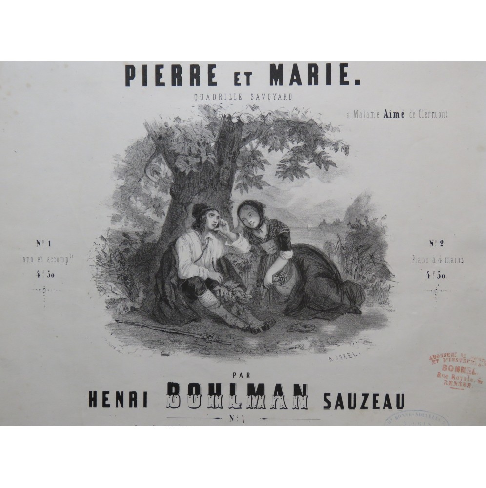 BOHLMAN SAUZEAU Henri Pierre et Marie Piano ca1850