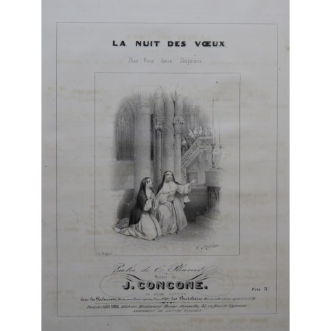 CONCONE J. La Nuit des Vœux Chant Piano ca1840
