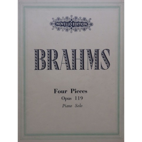 BRAHMS Johannes Four Pieces Piano