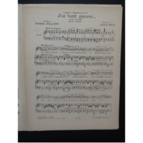 RICO Joseph J'ai tant pleuré Chant Piano 1907