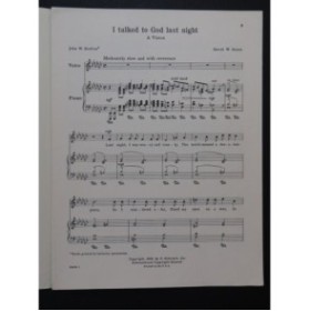GUION David W. I Talked to God last night Chant Piano 1940