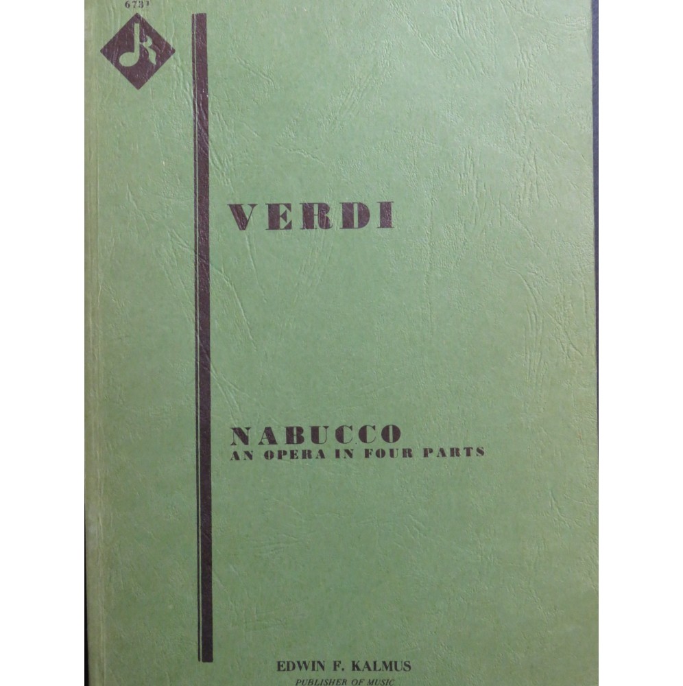 VERDI Giuseppe Nabucco Opéra Chant Piano