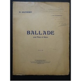 GAUTHERAT Mario Ballade Dédicace Violon Piano 1926