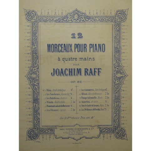 RAFF Joachim Les Pêcheuses de Procida Piano 4 mains ca1880