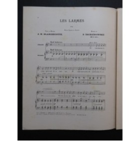 TSCHAÏKOWSKY Piotr Les Larmes Chant Piano ca1900