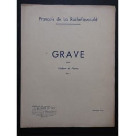 DE LA ROCHEFOUCAULD François Grave Dédicace Violon Piano ca1939