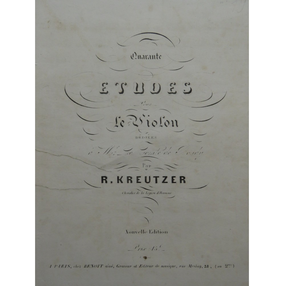 KREUTZER Rodolphe 40 Etudes pour Violon XIXe