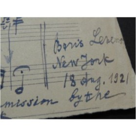 LEVENSON Boris Cadenza to Proch's Variations Manuscrit 1921