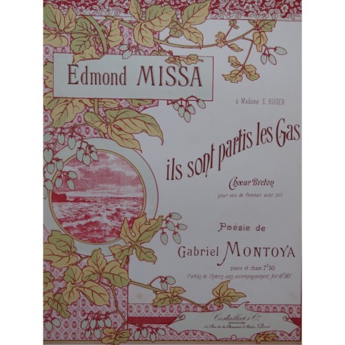 MISSA Edmond Ils sont partis les Gas Chant Piano ca1895