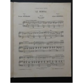 BARBIROLLI Alfredo Le Mimosa Chant Piano 1912