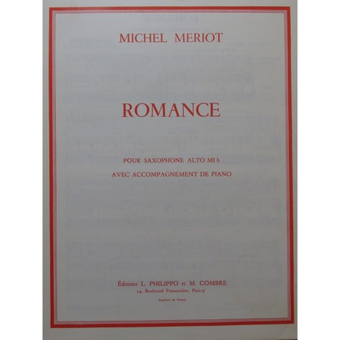 MERIOT Michel Romance Saxophone Piano 1970