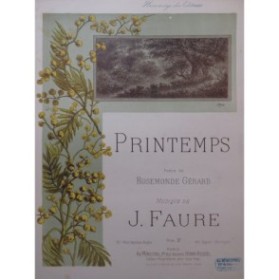 FAURE J. Printemps Chant Piano ca1880