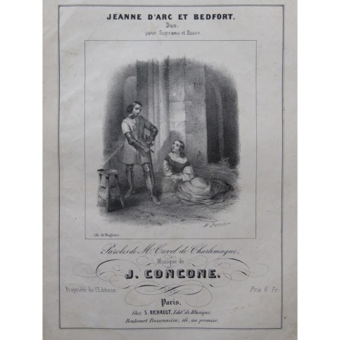CONCONE Joseph Jeanne d'Arc et Bedfort Chant Piano ca1845