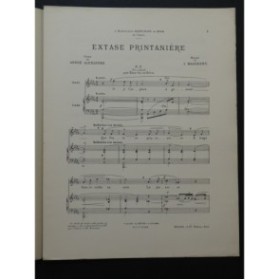 MASSENET Jules Extase Printanière Chant Piano 1902