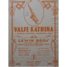 POPPLE Kitty Valse Katrina Saxophone Piano 1931