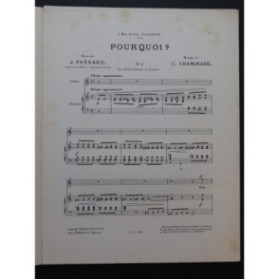 CHAMINADE Cécile Pourquoi Chant Piano 1901