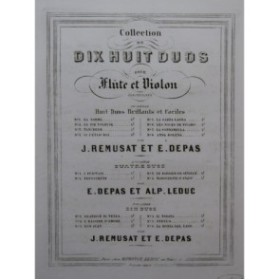 REMUSAT Jean & DEPAS E. Duo sur La Sonnambula Violon Flûte ca1858