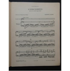 RAVEL Maurice Concerto pour la main gauche 2 Pianos 3 mains 1955