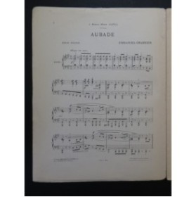 CHABRIER Emmanuel Aubade Piano 1927