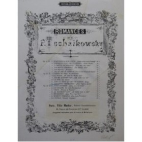 TSCHAIKOWSKY Fillette Charmante Chant Piano 1877