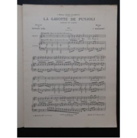 MASSENET Jules La Gavotte de Puyjoli Chant Piano 1910