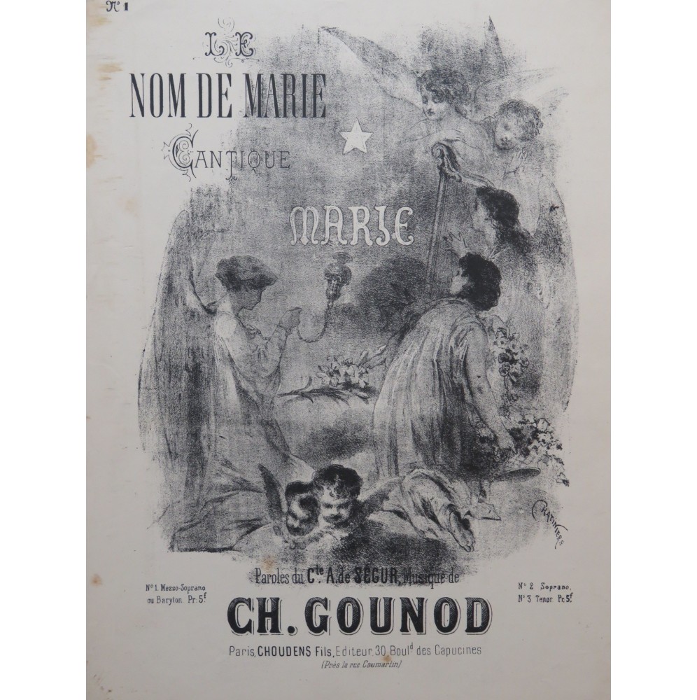 GOUNOD Charles Le Nom de Marie Chant Piano ca1890