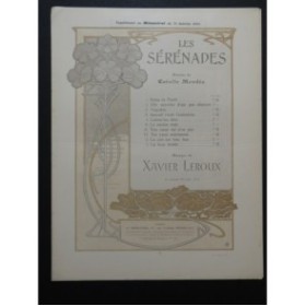 LEROUX Xavier Les Sérénades No 3 Naguère Chant Piano 1903