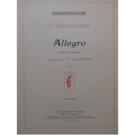 SAINT-SAËNS Camille Allegro 3e Concerto op 29 Piano 1913﻿