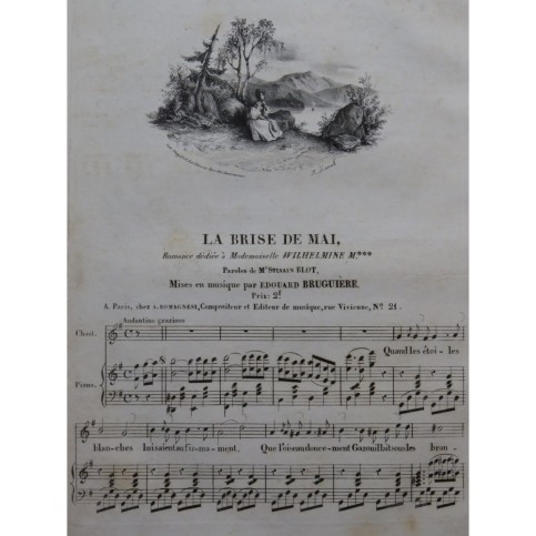 BRUGUIÈRE Edouard La brise de mai Chant Piano  ca1830