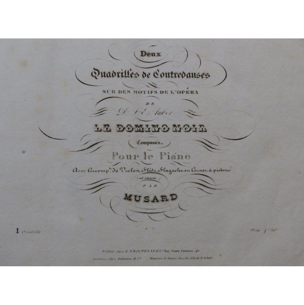 MUSARD Le Domino noir Piano ca1837