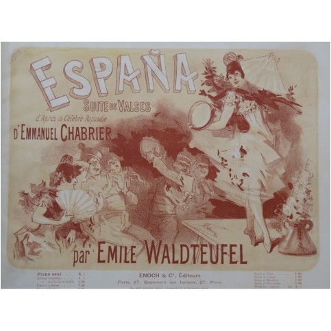 WALDTEUFEL Émile España Piano ca1890