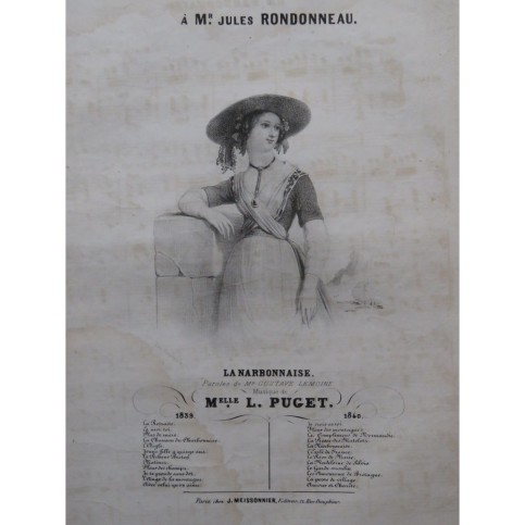 PUGET Loïsa La Narbonnaise Chant Piano 1840
