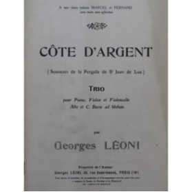 LÉONI Georges Côte d'Argent St Jean de Luz Piano Violon Violoncelle
