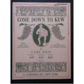 DEIS Carl Come Down To Kew Chant Piano 1916