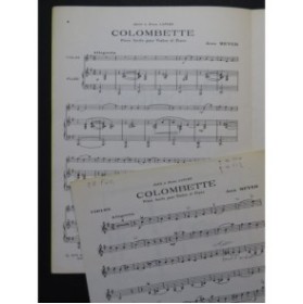 MEYER Jean Colombette Violon Piano 1970