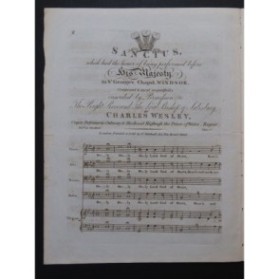 WESLEY Charles Sanctus Orgue Chant ca1790