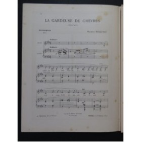 ROLLINAT Maurice La Gardeuse de Chèvres Chant Piano 1906
