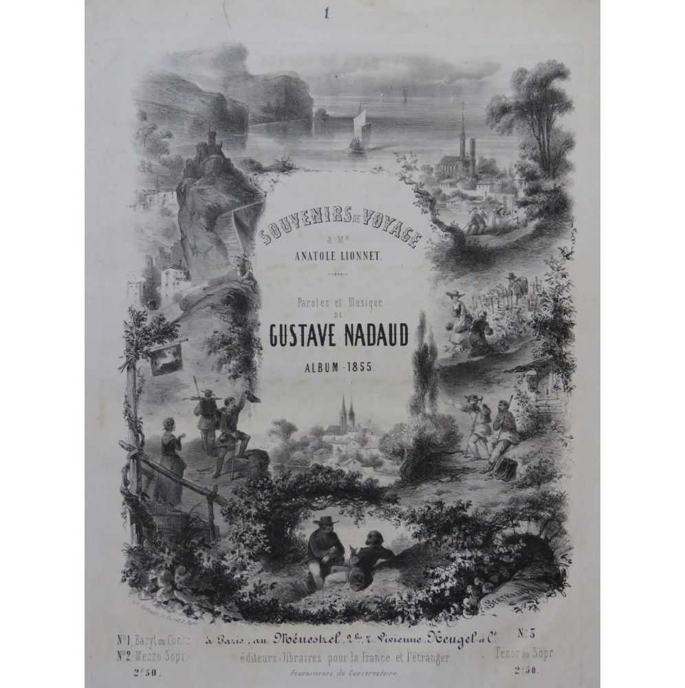 NADAUD Gustave Souvenirs de voyage Chant Piano 1855