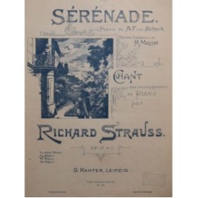 STRAUSS Richard Sérénade Chant Piano 1912