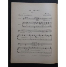 BEMBERG H. Il Passa Chant Piano 1896