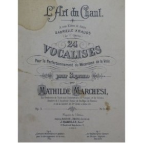 MARCHESI Mathilde 24 Vocalises pour Soprano Chant Piano ca1880
